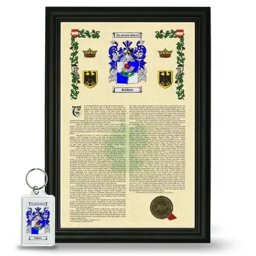 Rubbert Framed Armorial History and Keychain - Black