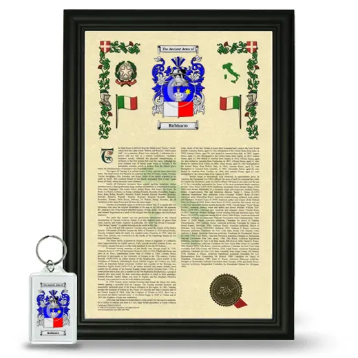 Rubinato Framed Armorial History and Keychain - Black