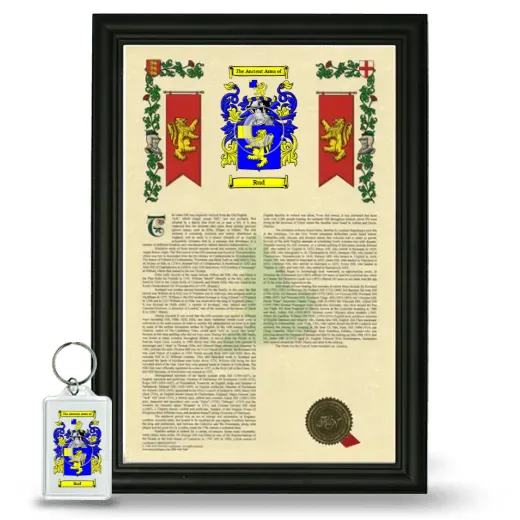 Rud Framed Armorial History and Keychain - Black