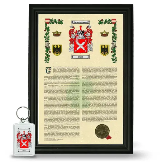 Runk Framed Armorial History and Keychain - Black