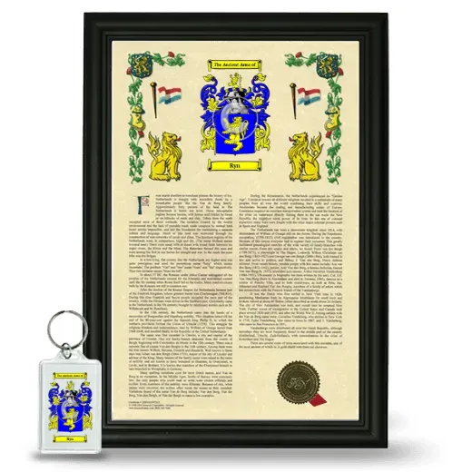 Ryn Framed Armorial History and Keychain - Black