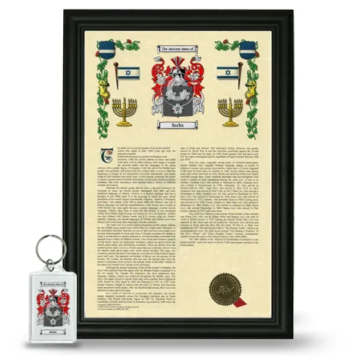 Sachs Framed Armorial History and Keychain - Black