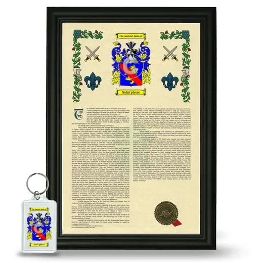 Saint'pierre Framed Armorial History and Keychain - Black