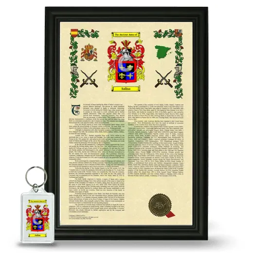 Salina Framed Armorial History and Keychain - Black
