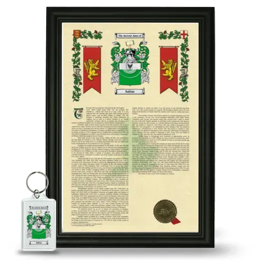 Saltus Framed Armorial History and Keychain - Black