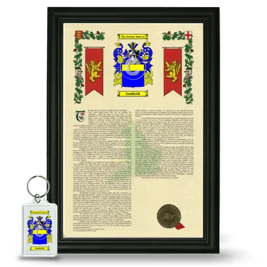 Sandwick Framed Armorial History and Keychain - Black