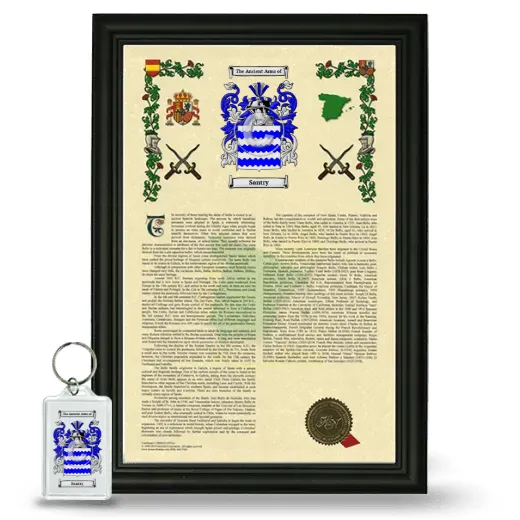 Santry Framed Armorial History and Keychain - Black