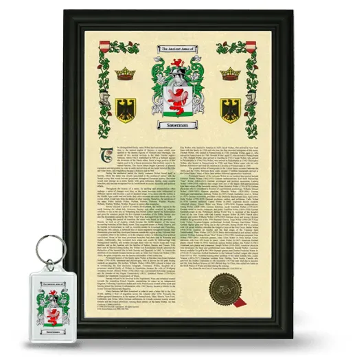 Sauerman Framed Armorial History and Keychain - Black