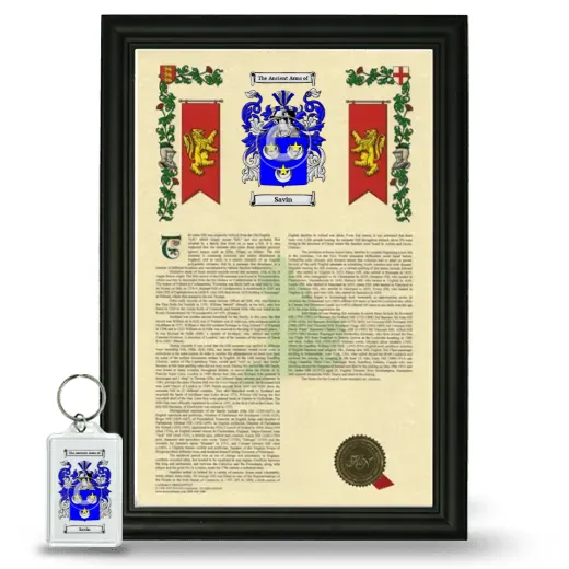 Savin Framed Armorial History and Keychain - Black