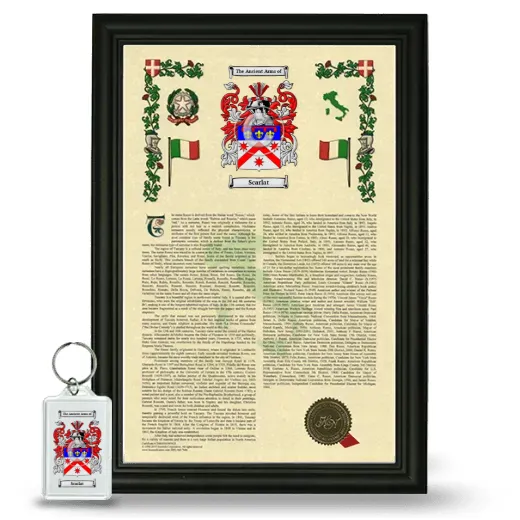Scarlat Framed Armorial History and Keychain - Black