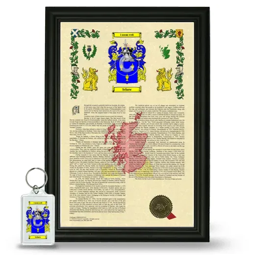 Schaw Framed Armorial History and Keychain - Black