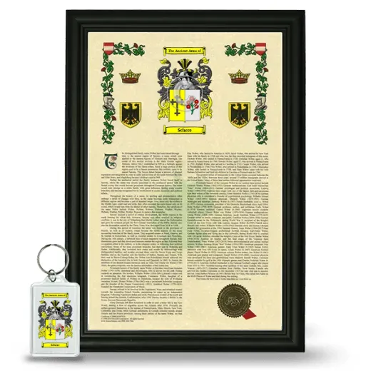 Schere Framed Armorial History and Keychain - Black