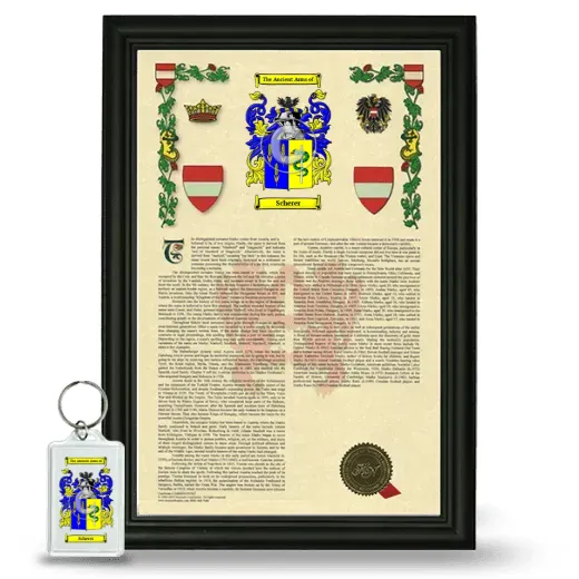 Scherer Framed Armorial History and Keychain - Black