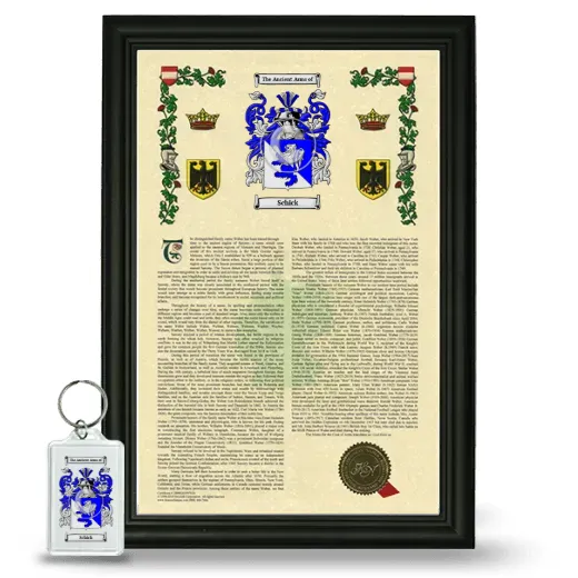 Schick Framed Armorial History and Keychain - Black