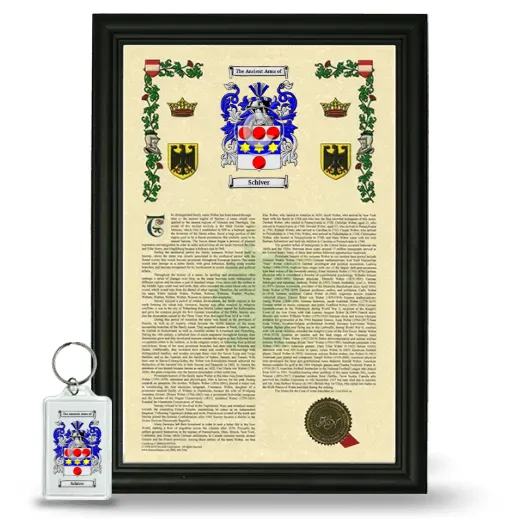 Schiver Framed Armorial History and Keychain - Black
