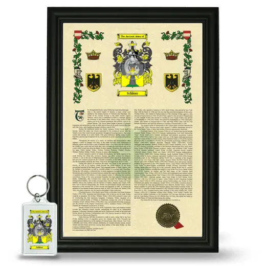 Schloss Framed Armorial History and Keychain - Black