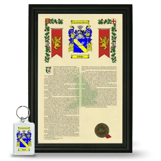 Schope Framed Armorial History and Keychain - Black
