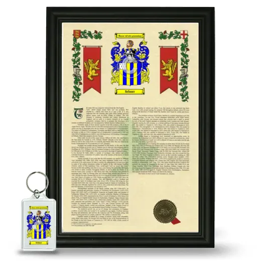 Schurr Framed Armorial History and Keychain - Black
