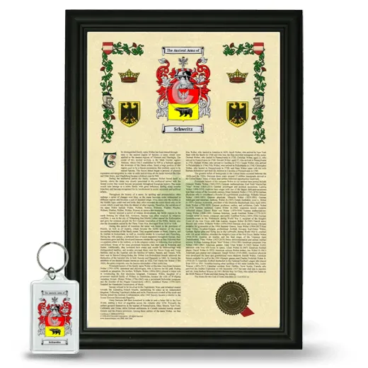 Schweitz Framed Armorial History and Keychain - Black