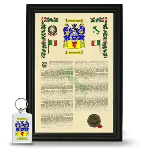 Sebastianelli Framed Armorial History and Keychain - Black