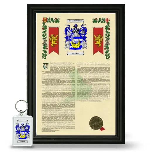 Semian Framed Armorial History and Keychain - Black