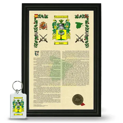 Senter Framed Armorial History and Keychain - Black