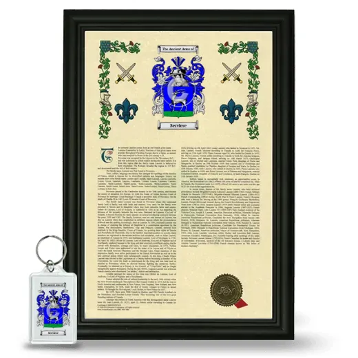 Serviere Framed Armorial History and Keychain - Black