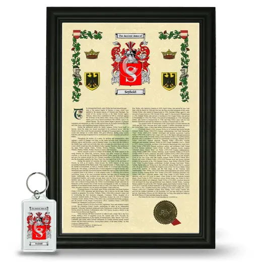 Seybold Framed Armorial History and Keychain - Black