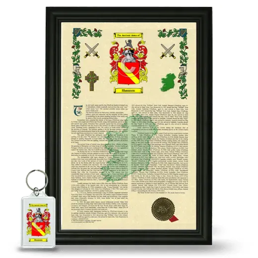 Shannon Framed Armorial History and Keychain - Black