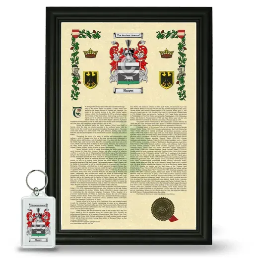 Shaper Framed Armorial History and Keychain - Black