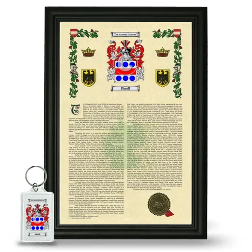 Shaull Framed Armorial History and Keychain - Black