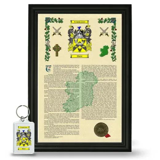 Shave Framed Armorial History and Keychain - Black