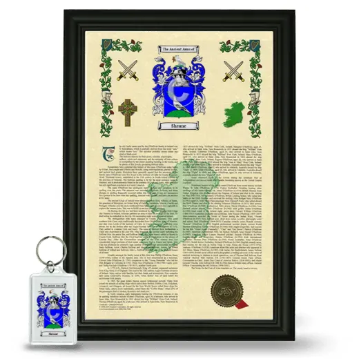 Sheane Framed Armorial History and Keychain - Black