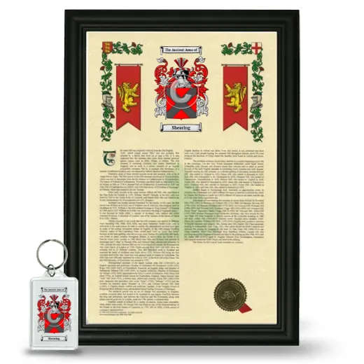 Shearing Framed Armorial History and Keychain - Black