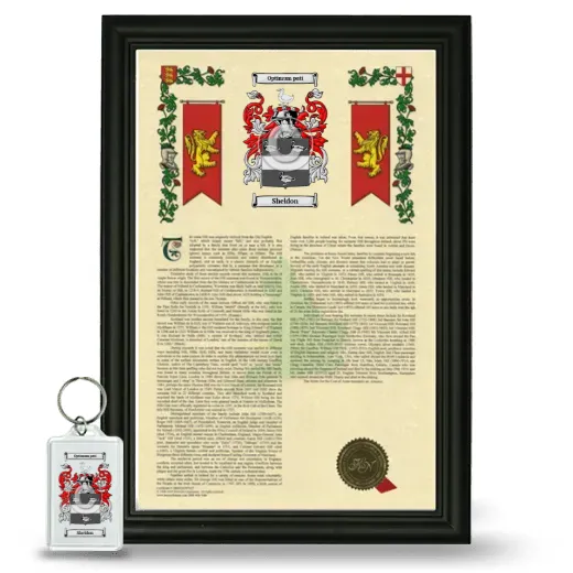 Sheldon Framed Armorial History and Keychain - Black