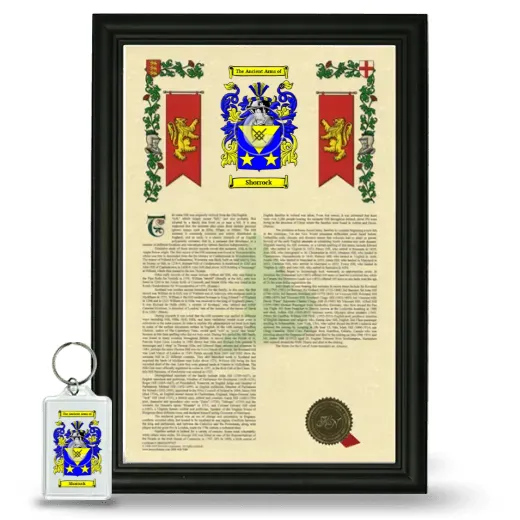 Shorrock Framed Armorial History and Keychain - Black
