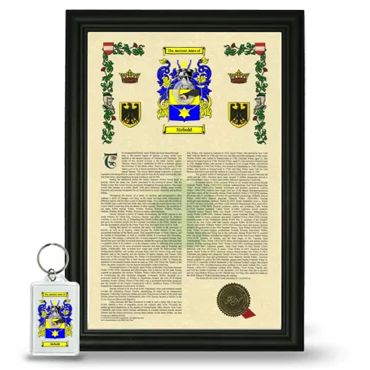 Siebold Framed Armorial History and Keychain - Black