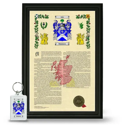 Sinnamon Framed Armorial History and Keychain - Black
