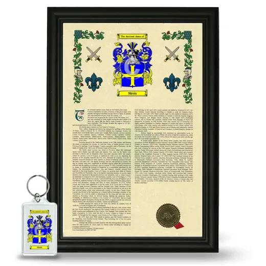 Sirois Framed Armorial History and Keychain - Black