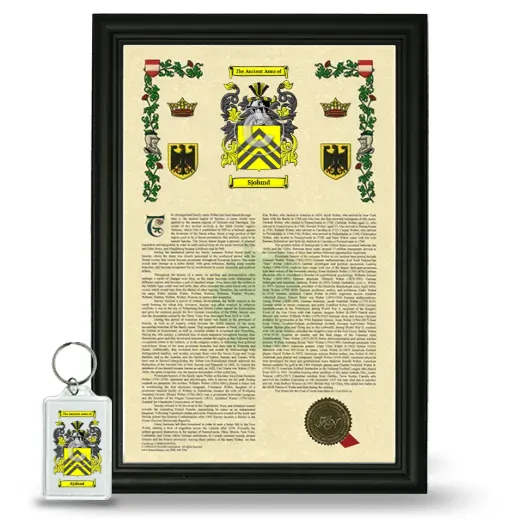 Sjolund Framed Armorial History and Keychain - Black
