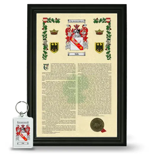 Solo Framed Armorial History and Keychain - Black