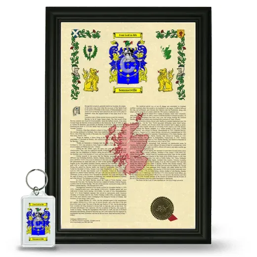 Sommerville Framed Armorial History and Keychain - Black