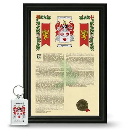 Sparrows Framed Armorial History and Keychain - Black