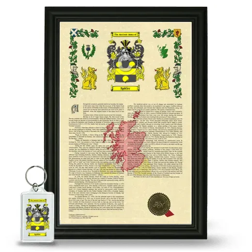 Spitler Framed Armorial History and Keychain - Black