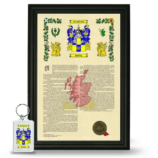 Sporing Framed Armorial History and Keychain - Black
