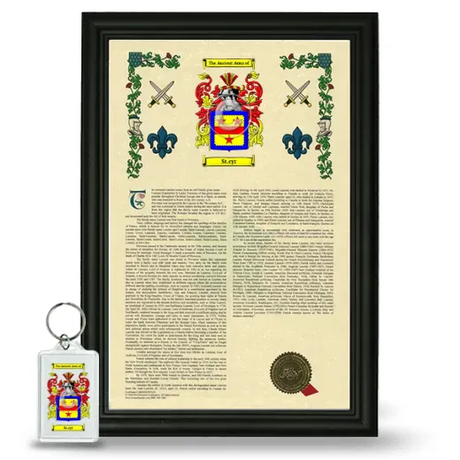 St.cyr Framed Armorial History and Keychain - Black