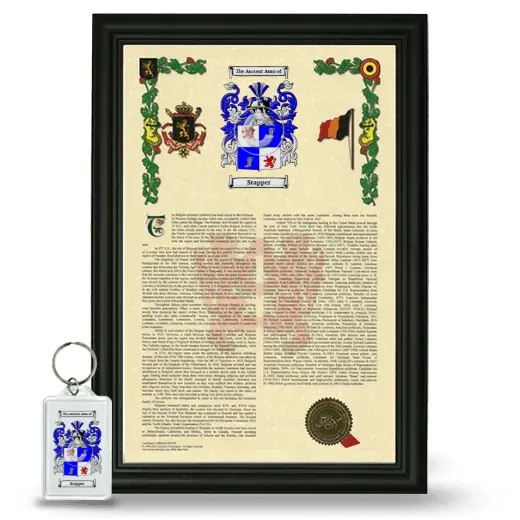 Stapper Framed Armorial History and Keychain - Black