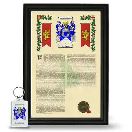 Stephans Framed Armorial History and Keychain - Black