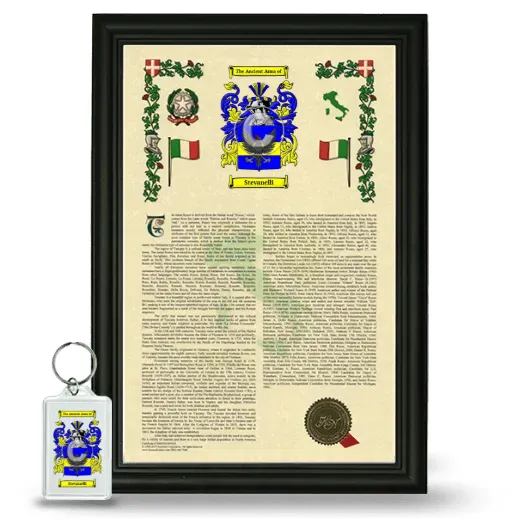 Stevanelli Framed Armorial History and Keychain - Black
