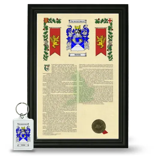 Stewin Framed Armorial History and Keychain - Black